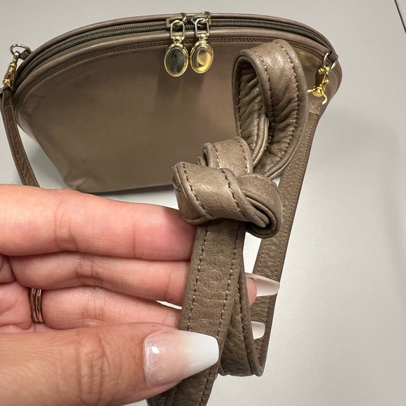 Artbag Vintage Dome Leather Taupe Crossbody Bag Made in Italy - Picture 8 of 16